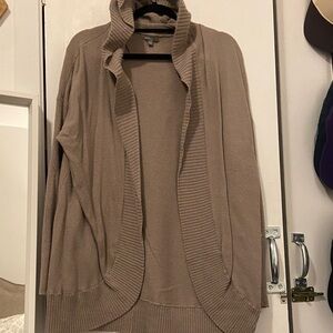 Elegant Beige Open Front Cardigan Sweater